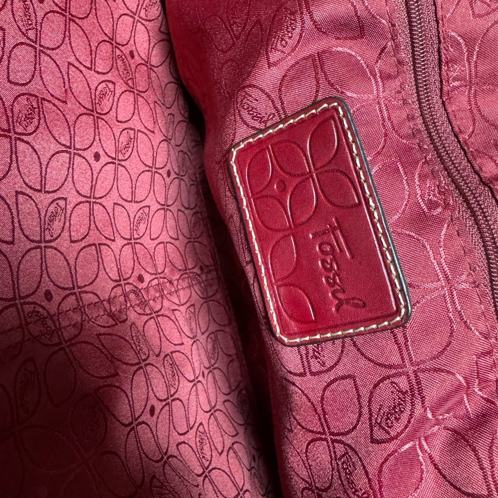 Fossil Red Leather Tote Bag - Picture 3 of 3